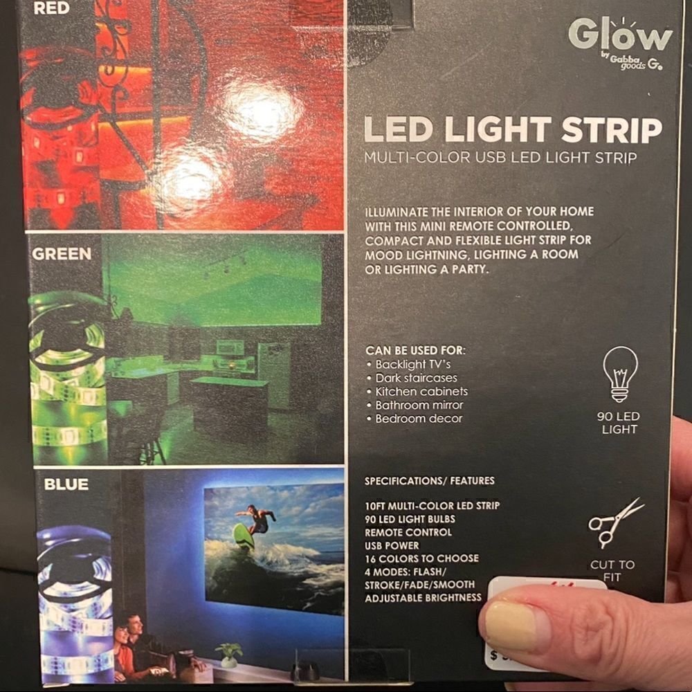 Gabba Goods Glow LED Strip Lights Color Changing with Remote Control 10ft - Picture 3 of 9